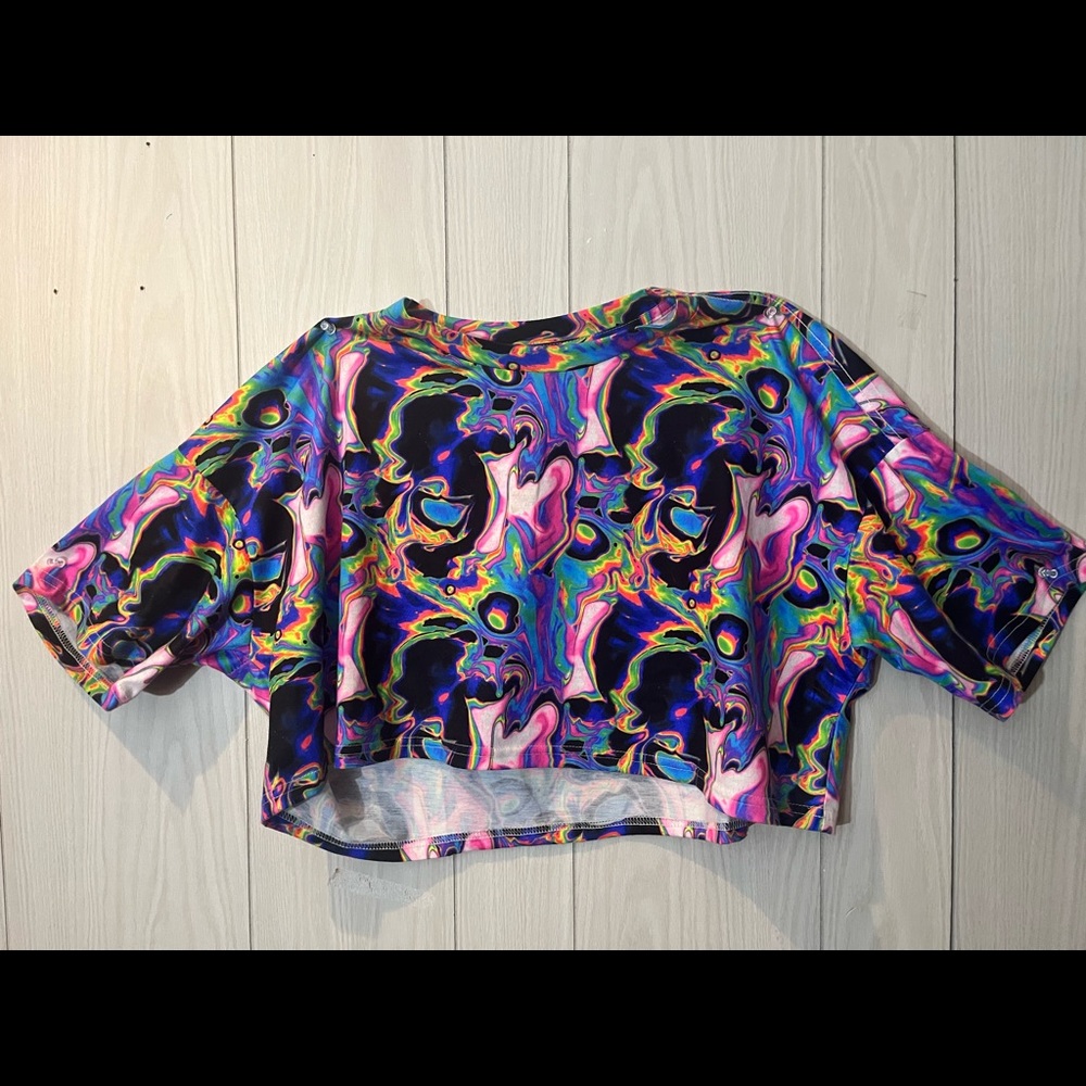trippy colorful crop top